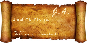 Janák Alvina névjegykártya